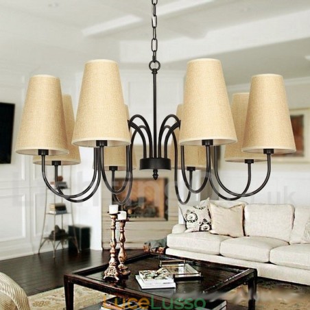 Lampadario in stile candela retrò contemporaneo a 8 luci Lampadario in stile candela retrò contemporaneo a 8 luci