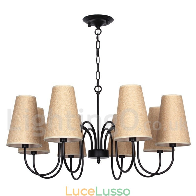 Lampadario in stile candela retrò contemporaneo a 8 luci