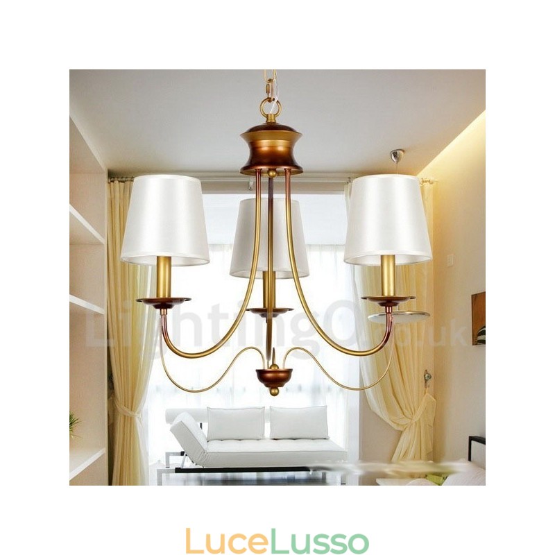 Lampadario a candela in stile mediterraneo rustico e moderno, a 3 luci