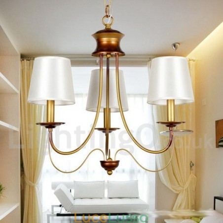 Lampadario a candela in stile mediterraneo rustico e moderno, a 3 luci