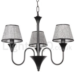 Lampadario a 3 luci rustico moderno contemporaneo retrò nero stile candela