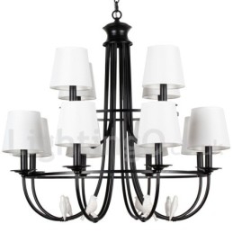 Lampadario a candela in stile rustico contemporaneo in stile mediterraneo retrò nero da 12 luci