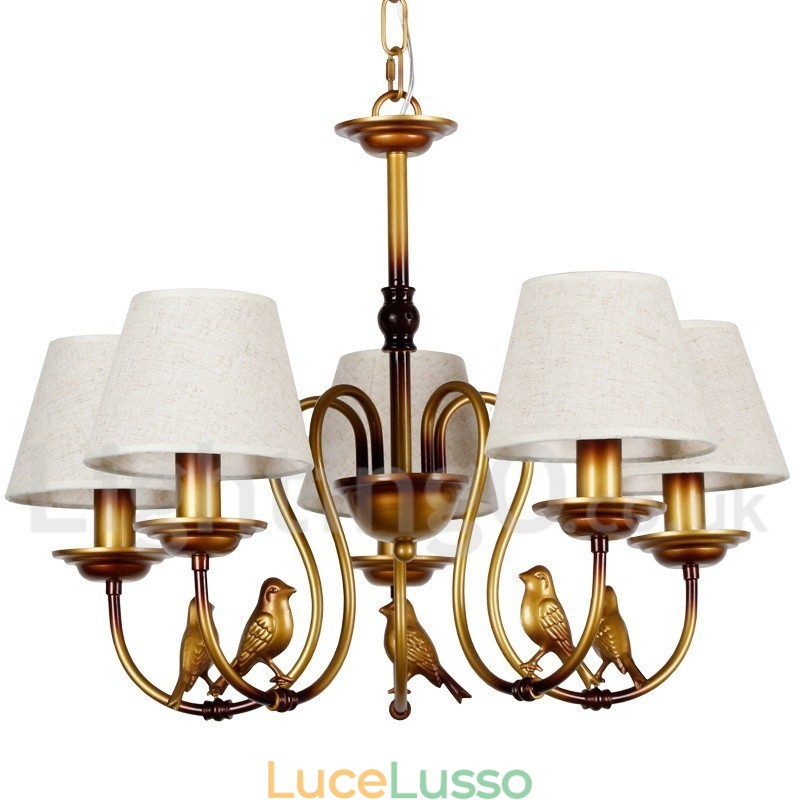 Lampadario in stile retrò rustico contemporaneo moderno a 5 luci