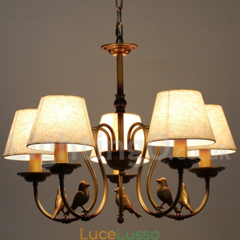 Lampadario in stile retrò rustico contemporaneo moderno a 5 luci