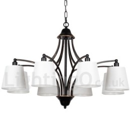 Lampadario in stile rustico retrò contemporaneo a 8 luci