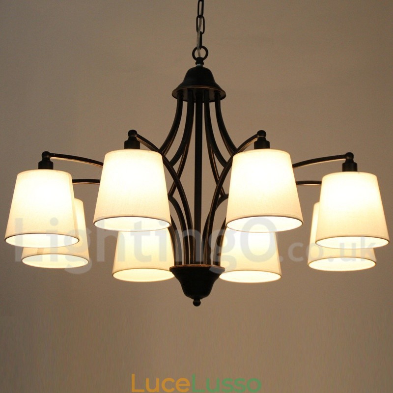 Lampadario in stile rustico retrò contemporaneo a 8 luci