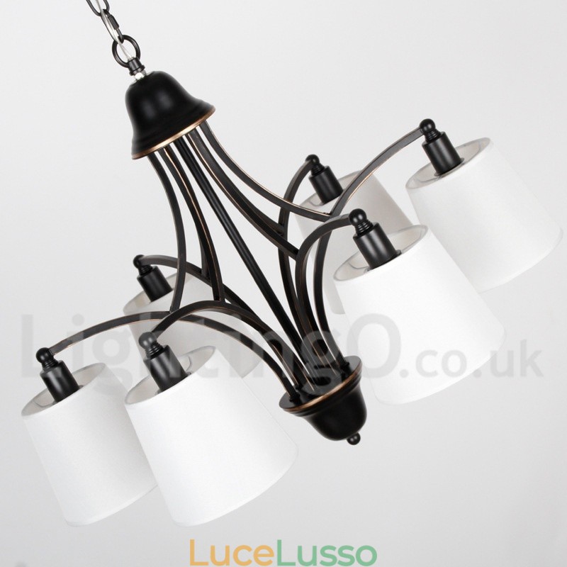 Lampadario in stile rustico retrò contemporaneo a 8 luci