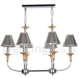 Lampadario a candela in stile cromato moderno e contemporaneo a 6 luci