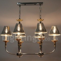 Lampadario a candela in stile cromato moderno e contemporaneo a 6 luci