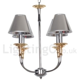 Lampadario a candela moderno contemporaneo cromato a 4 luci