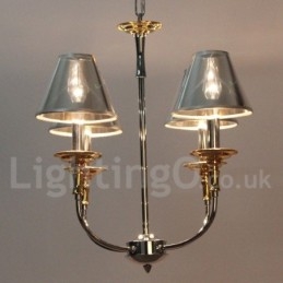 Lampadario a candela moderno contemporaneo cromato a 4 luci