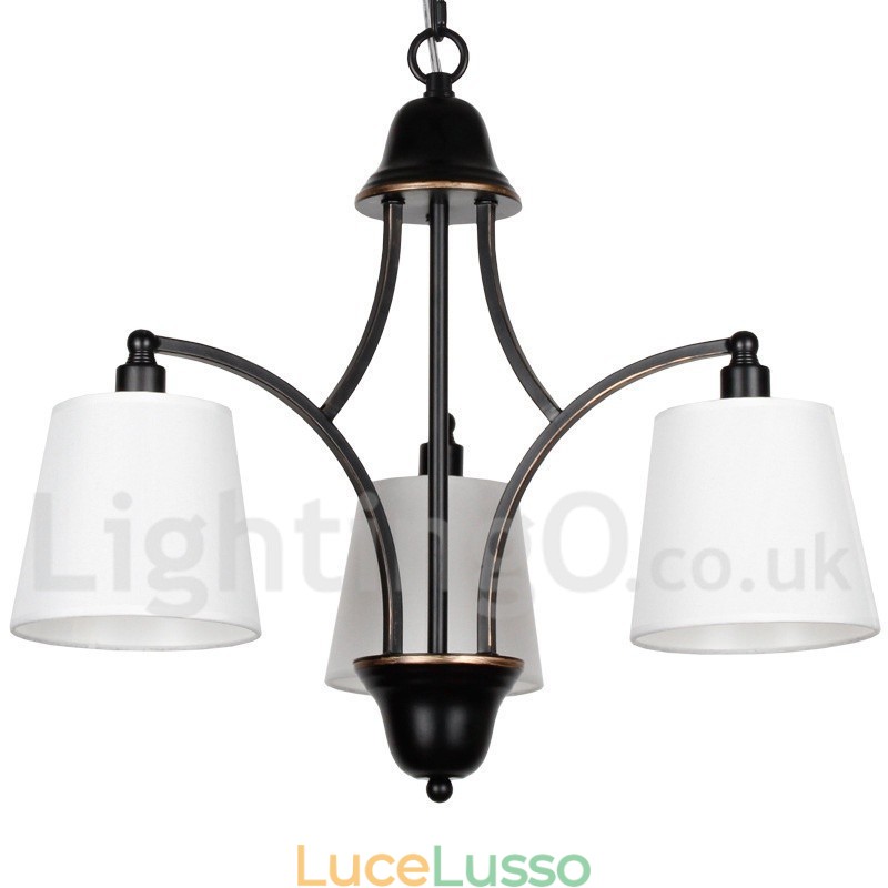 Lampadario in stile rustico retrò contemporaneo a 3 luci