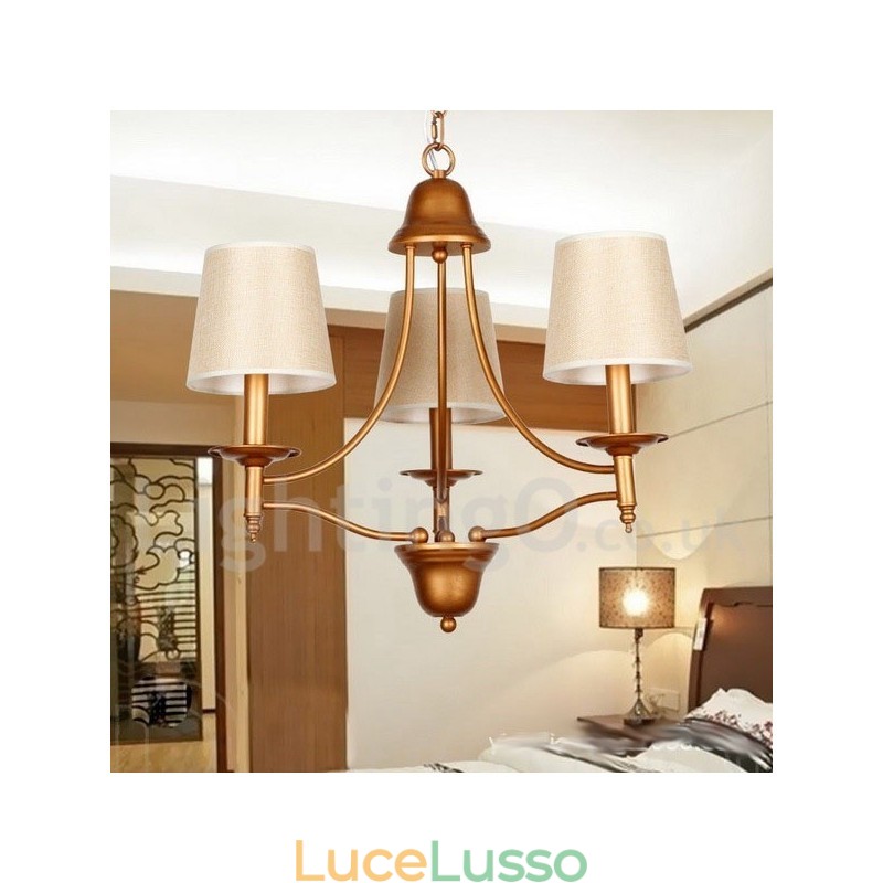 Lampadario a candela in stile mediterraneo retrò rustico a 3 luci