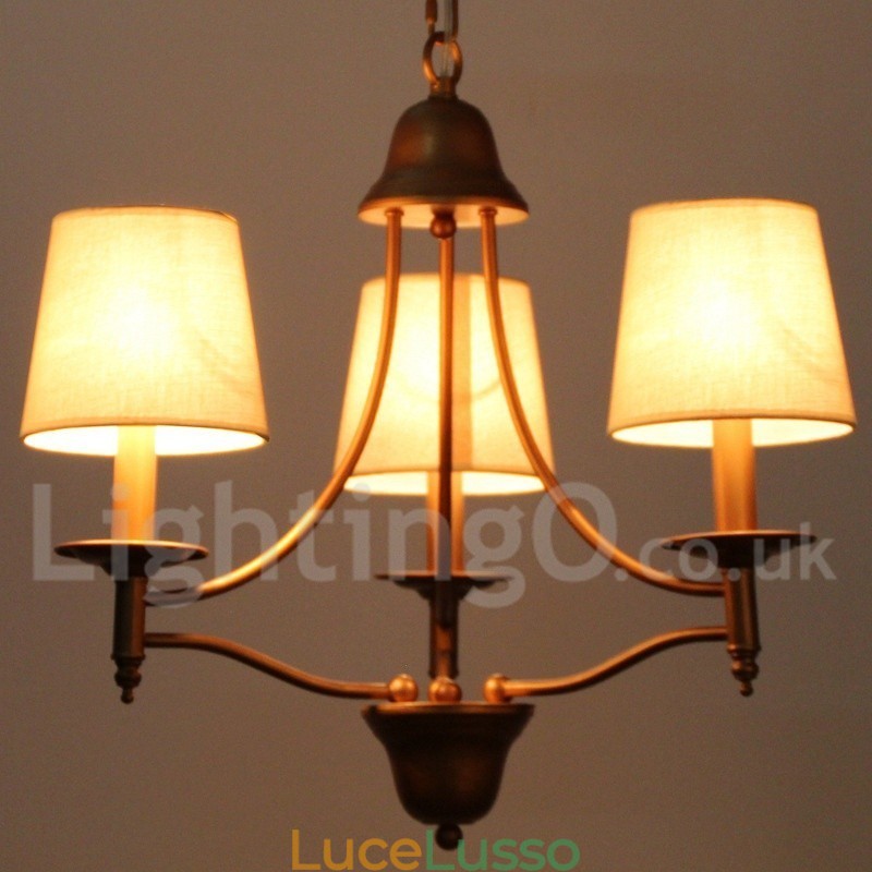 Lampadario a candela in stile mediterraneo retrò rustico a 3 luci