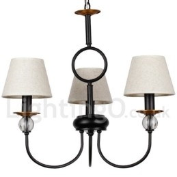 Lampadario a 3 luci rustico retrò nero in stile mediterraneo contemporaneo in stile candela