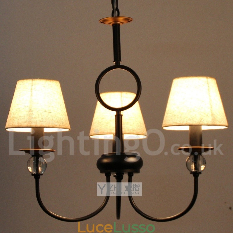 Lampadario a 3 luci rustico retrò nero in stile mediterraneo contemporaneo in stile candela