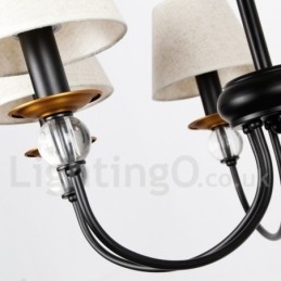 Lampadario a 3 luci rustico retrò nero in stile mediterraneo contemporaneo in stile candela