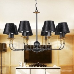Lampadario in stile rustico retrò a 8 luci