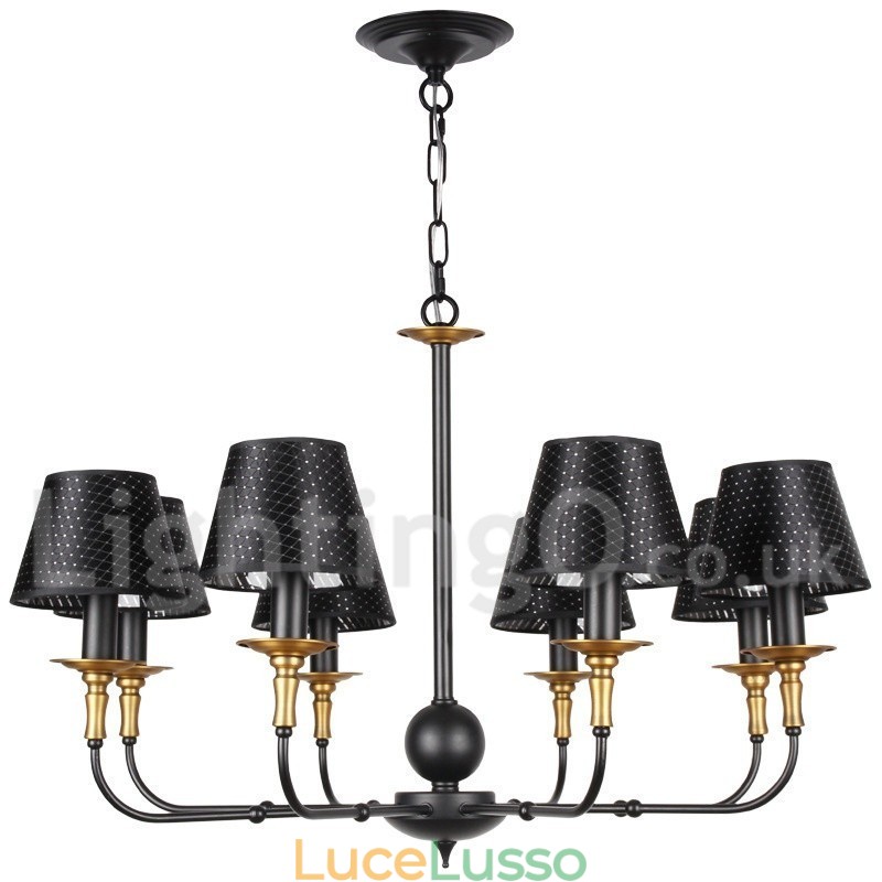 Lampadario in stile rustico retrò a 8 luci