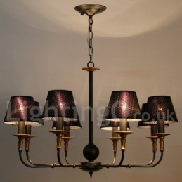 Lampadario in stile rustico retrò a 8 luci