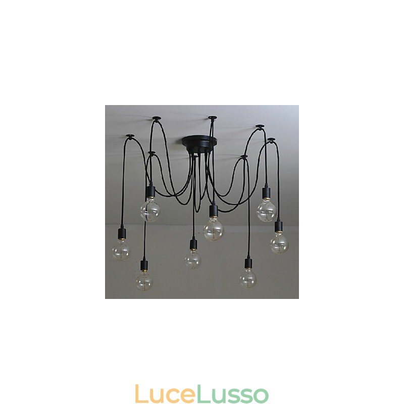 Lampadario a sospensione a 8 luci, tradizionale, classico, retrò, in metallo
