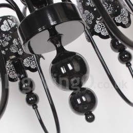Lampadario a 8 luci moderno contemporaneo stile candela nero cavo