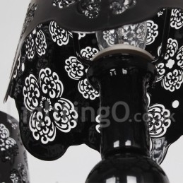 Lampadario a 8 luci moderno contemporaneo stile candela nero cavo