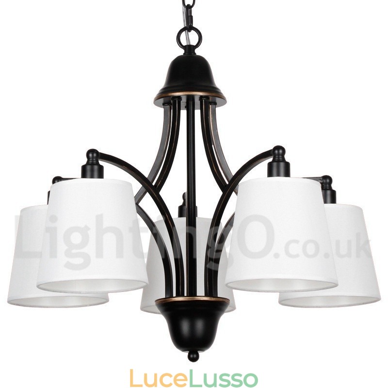 Lampadario in stile rustico retrò contemporaneo a 5 luci