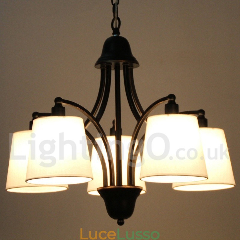 Lampadario in stile rustico retrò contemporaneo a 5 luci