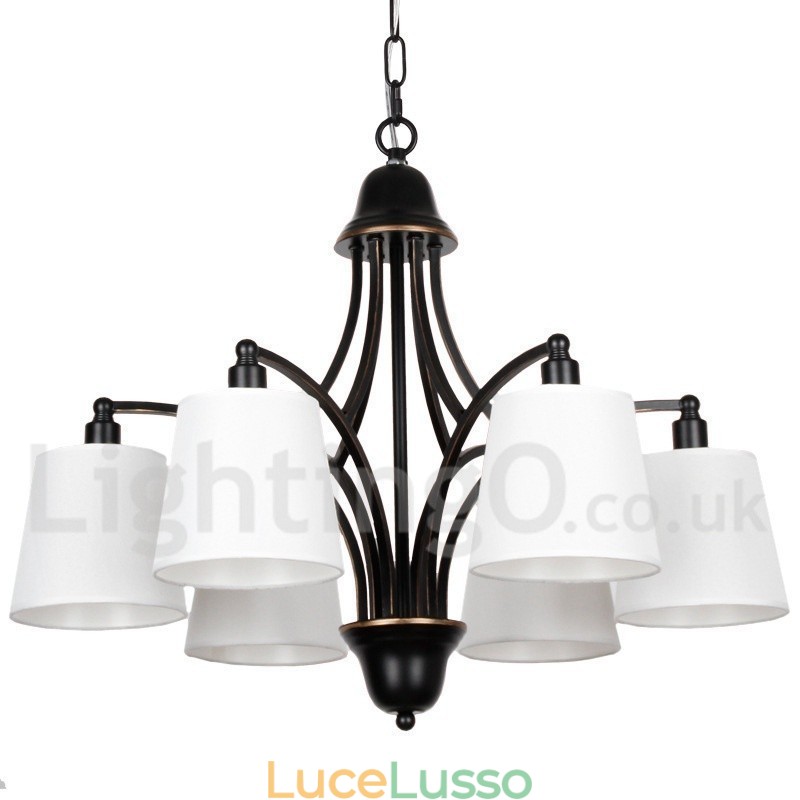 Lampadario in stile rustico retrò contemporaneo a 6 luci