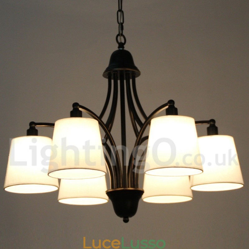 Lampadario in stile rustico retrò contemporaneo a 6 luci