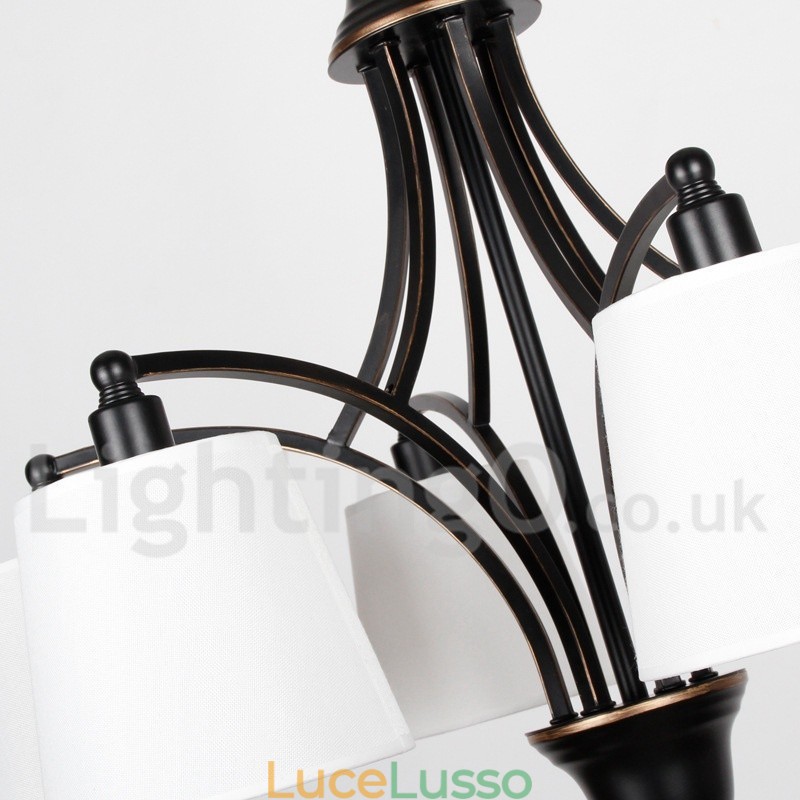 Lampadario in stile rustico retrò contemporaneo a 6 luci