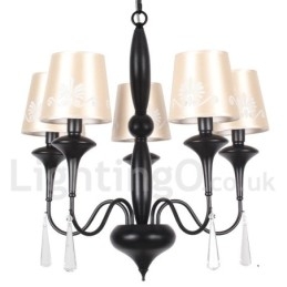 Lampadario a 5 luci in stile mediterraneo a forma di candela