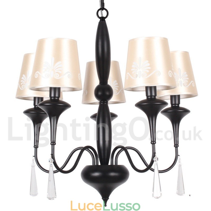 Lampadario a 5 luci in stile mediterraneo a forma di candela