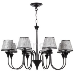 Lampadario in stile rustico moderno contemporaneo retrò nero a 8 luci