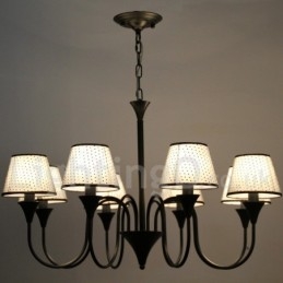 Lampadario in stile rustico moderno contemporaneo retrò nero a 8 luci