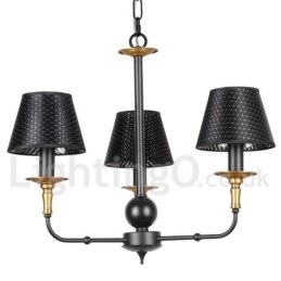 Lampadario in stile rustico retrò a 3 luci