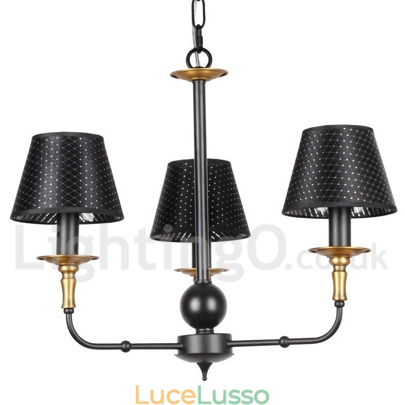 Lampadario in stile rustico retrò a 3 luci