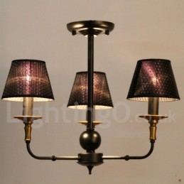 Lampadario in stile rustico retrò a 3 luci