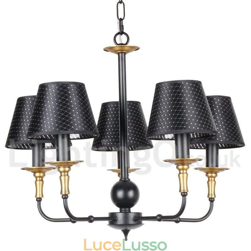 Lampadario in stile rustico retrò a 5 luci