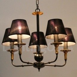 Lampadario in stile rustico retrò a 5 luci