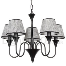 Lampadario a 5 luci rustico moderno contemporaneo retrò nero stile candela