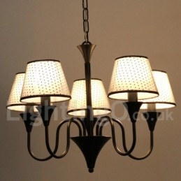 Lampadario a 5 luci rustico moderno contemporaneo retrò nero stile candela