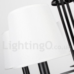 Lampadario a 6 luci in stile retrò nero mediterraneo rustico contemporaneo a candela