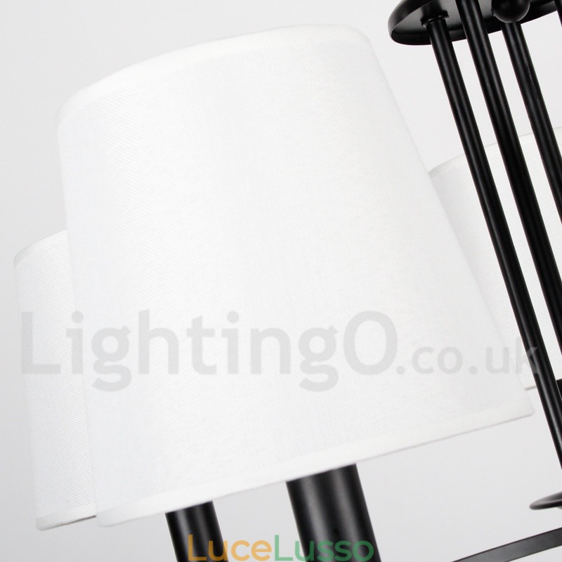 Lampadario a 6 luci in stile retrò nero mediterraneo rustico contemporaneo a candela