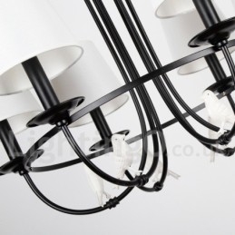 Lampadario a 6 luci in stile retrò nero mediterraneo rustico contemporaneo a candela