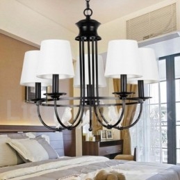 Lampadario a 5 luci in stile retrò nero mediterraneo rustico contemporaneo in stile candela