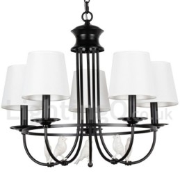 Lampadario a 5 luci in stile retrò nero mediterraneo rustico contemporaneo in stile candela