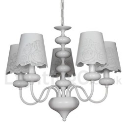 Lampadario a 5 luci moderno contemporaneo bianco cavo in stile candela