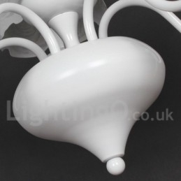 Lampadario a 5 luci moderno contemporaneo bianco cavo in stile candela
